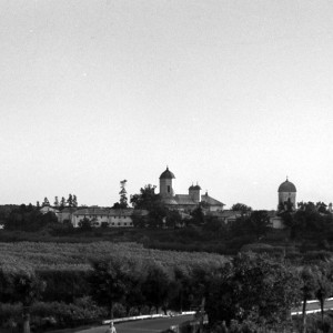  View of the monastery complex, Cernica, Romania, 1969.  