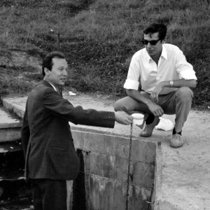 Dr. Paul Henri STEEL (Bucharest) and Dr. Leander PETZOLDT (Freiburg) at the drinking fountain in the monastery district, Cernica, Bucharest. 